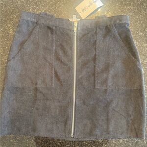 Skylar + Madison Black Corduroy Skirt with Zipper